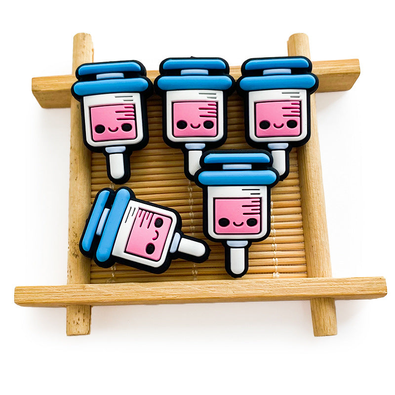 Wholesale 10pcs Cartoon Syringe Food Grade Silicone Beads